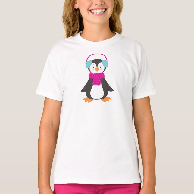 Niedlicher Pinguin, Baby Pinguin, Pinguin mit Karp T-Shirt (Vorderseite)