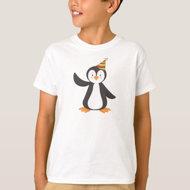 Niedlicher Pinguin, Baby Pinguin, Pinguin mit Part T-Shirt (Vorderseite)
