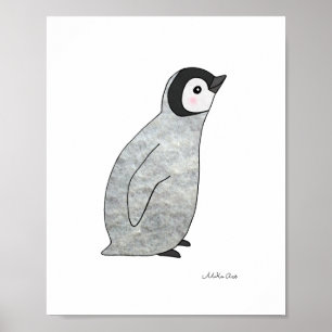 Niedlicher Pinguin Baby Pinguin Poster Kinderzimme