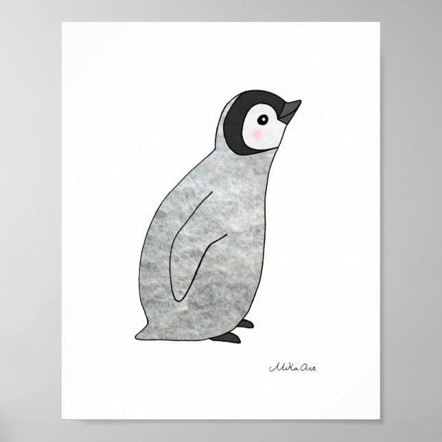 Niedlicher Pinguin Baby Pinguin Poster Kinderzimme (Vorne)