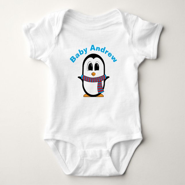 Niedlicher Pinguin Baby Strampler (Vorderseite)