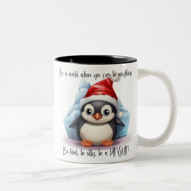 Niedlicher Pinguin/Be A Pinguin Zweifarbige Tasse (Rechts)