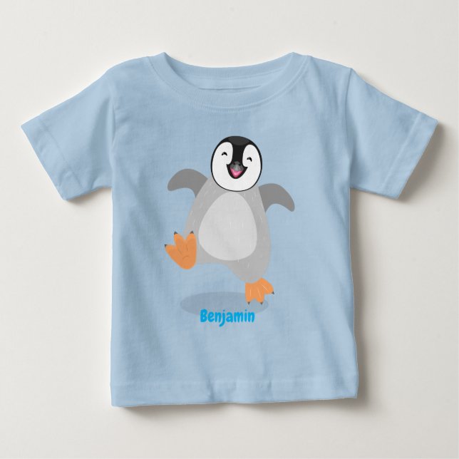 Niedlicher Pinguin-Cartoon Baby T-shirt (Vorderseite)