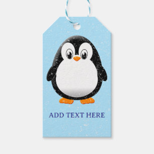 Niedlicher Pinguin-Cartoon Custom Winter Geschenkanhänger