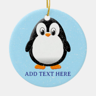 Niedlicher Pinguin-Cartoon Custom Winter Keramik Ornament
