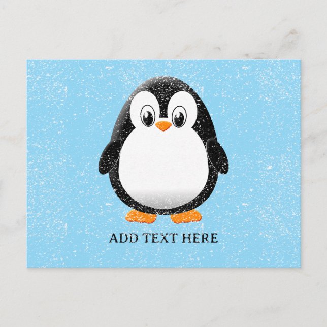 Niedlicher Pinguin-Cartoon Custom Winter Postkarte (Vorderseite)