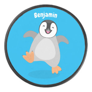 Niedlicher Pinguin-Cartoon Eishockey Puck