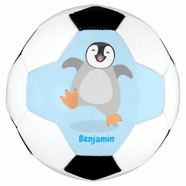 Niedlicher Pinguin-Cartoon Fußball (Vorderseite)