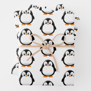 Niedlicher Pinguin-Cartoon Geschenkpapier Set