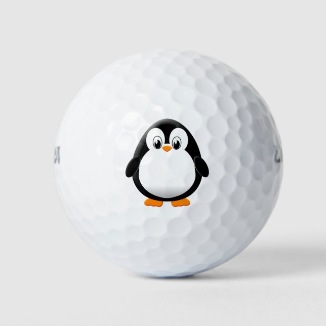 Niedlicher Pinguin-Cartoon Golfball (Vorderseite)
