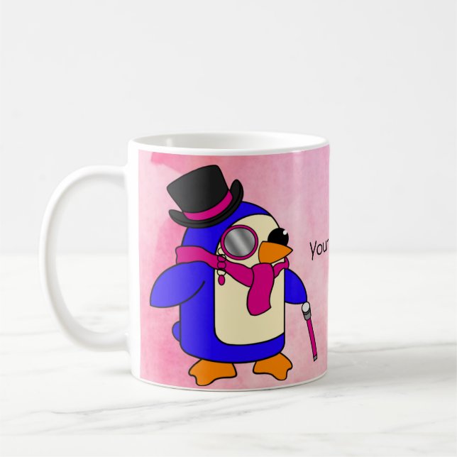 Niedlicher Pinguin-Cartoon Kaffeetasse (Links)