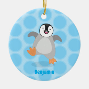 Niedlicher Pinguin-Cartoon Keramik Ornament