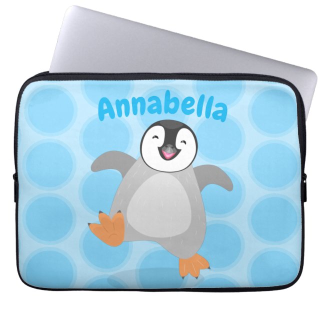 Niedlicher Pinguin-Cartoon Laptopschutzhülle (Vorderseite)