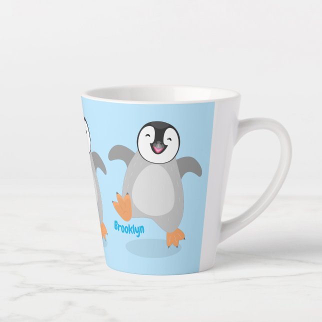Niedlicher Pinguin-Cartoon Milchtasse (Rechts)