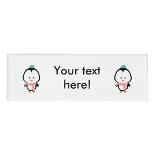 Niedlicher Pinguin-Cartoon Namenschild
