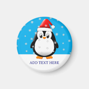 Niedlicher Pinguin Cartoon Schneeflocken Weihnacht Magnet