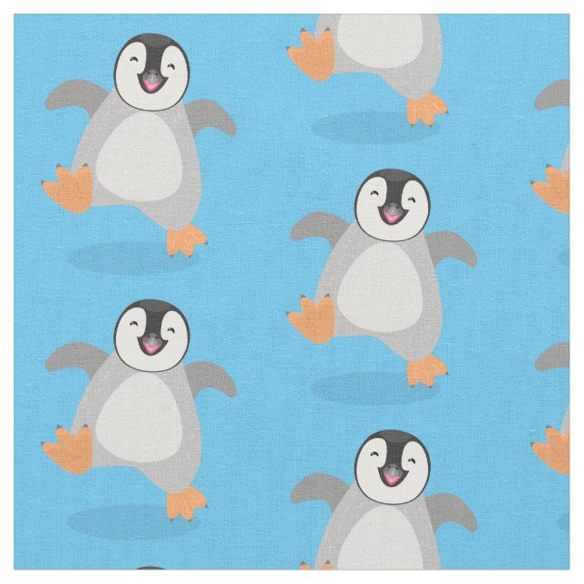 Niedlicher Pinguin-Cartoon Stoff (Nahaufnahme)