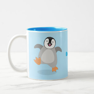 Niedlicher Pinguin-Cartoon Zweifarbige Tasse
