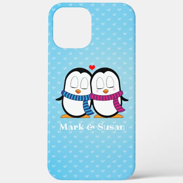 Niedlicher Pinguin Couple Phone Case (Rückseite)