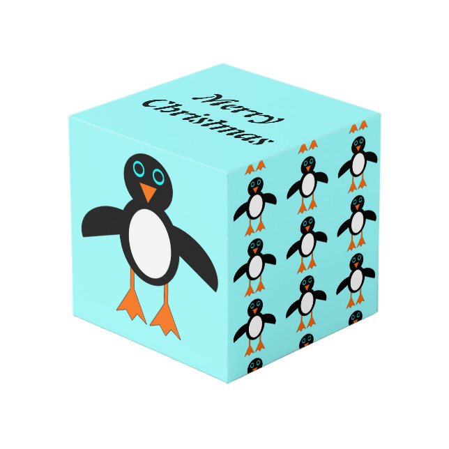 Niedlicher Pinguin Custom Foto Cube Würfel (Vorderseite Schrägansicht)
