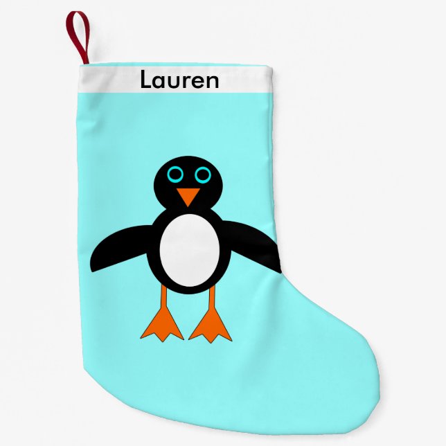 Niedlicher Pinguin Custom Strumpf Kleiner Weihnachtsstrumpf (Vorderseite)
