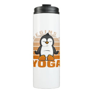Niedlicher Pinguin, der Yoga macht. lustige Yoga-P Thermosbecher