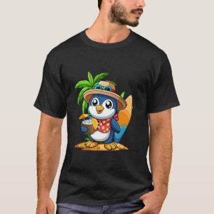 Niedlicher Pinguin Drink Coconut Hawaiian Summer V T-Shirt