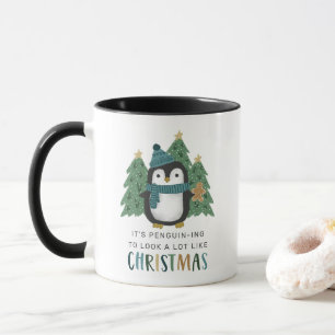 Niedlicher Pinguin Funny Pinguin Weihnachten Tasse