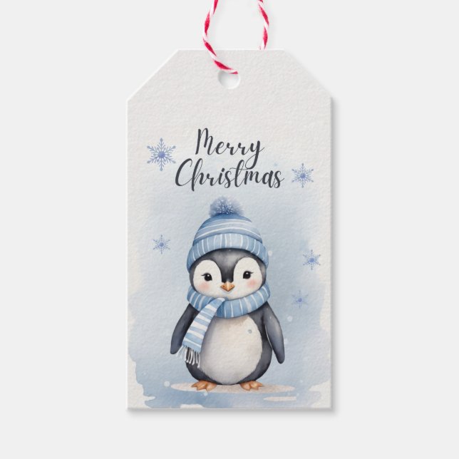 "Niedlicher Pinguin" Geschenkanhänger (Vorderseite)