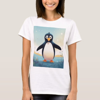 Niedlicher Pinguin Grafik-T - Shirt für Frauen Läs