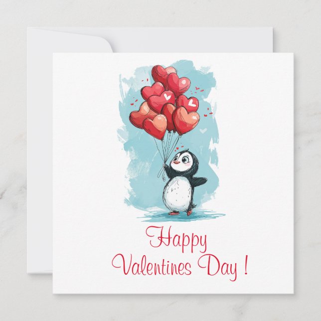 niedlicher Pinguin in der Liebe für den Valentinst (Vorderseite)