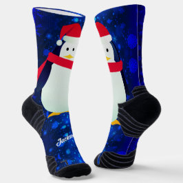 Niedlicher Pinguin in der Weihnachtsmannmütze Socken
