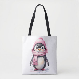 Niedlicher Pinguin in Pink Hat und Scarf 3a Weihna