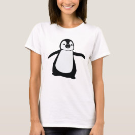 Niedlicher Pinguin in Schwarzweiß zeichnend T-Shirt