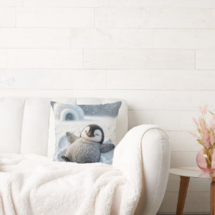 Niedlicher Pinguin-Kick Schneegel Kissen