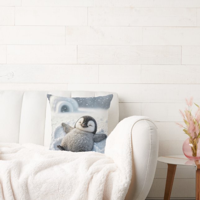 Niedlicher Pinguin-Kick Schneegel Kissen (Liege)