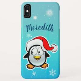 Niedlicher Pinguin mit dem Cartoon Santa Claus Hat iPhone 16 Plus Hülle