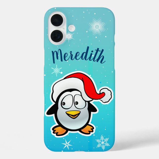 Niedlicher Pinguin mit dem Cartoon Santa Claus Hat Case-Mate iPhone Hülle (Rückseite)
