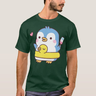 Niedlicher Pinguin mit Duckpool Float T-Shirt