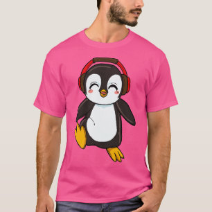 Niedlicher Pinguin mit Kopfhörern T-Shirt