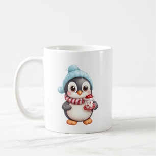 Niedlicher Pinguin mit Snack/Snowball Kaffeetasse