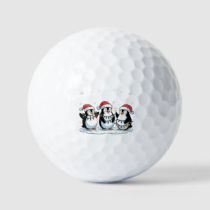 Niedlicher Pinguin mit Weihnachtsmannmütze Xmas Pi Golfball