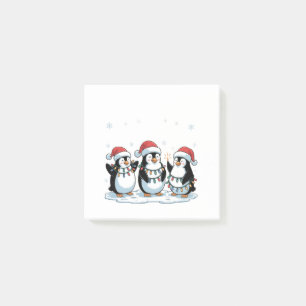 Niedlicher Pinguin mit Weihnachtsmannmütze Xmas Pi Post-it Klebezettel