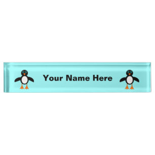 Niedlicher Pinguin-Namensschild Namensplakette