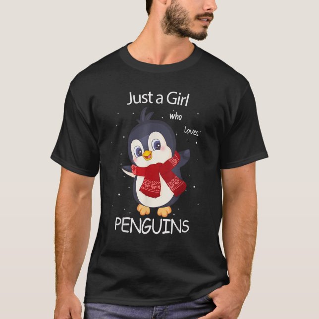 Niedlicher Pinguin Nur ein Mädchen, das Pinguine L T-Shirt (Vorderseite)
