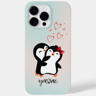Niedlicher Pinguin-Paar-Telefonkoffer Case-Mate iPhone 14 Pro Max Hülle