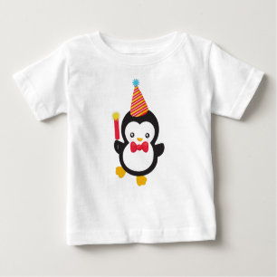 Niedlicher Pinguin, Party-Hut, Firecracker, Bow-Kr Baby T-shirt