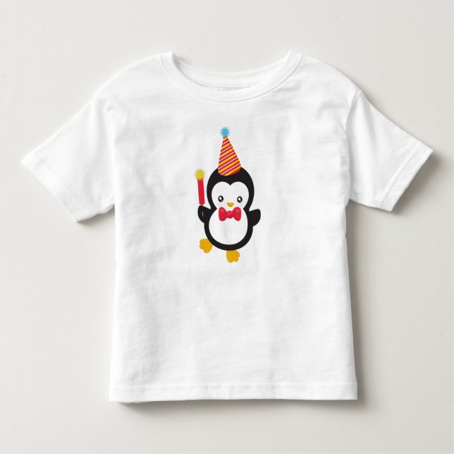 Niedlicher Pinguin, Party-Hut, Firecracker, Bow-Kr Kleinkind T-shirt (Vorderseite)