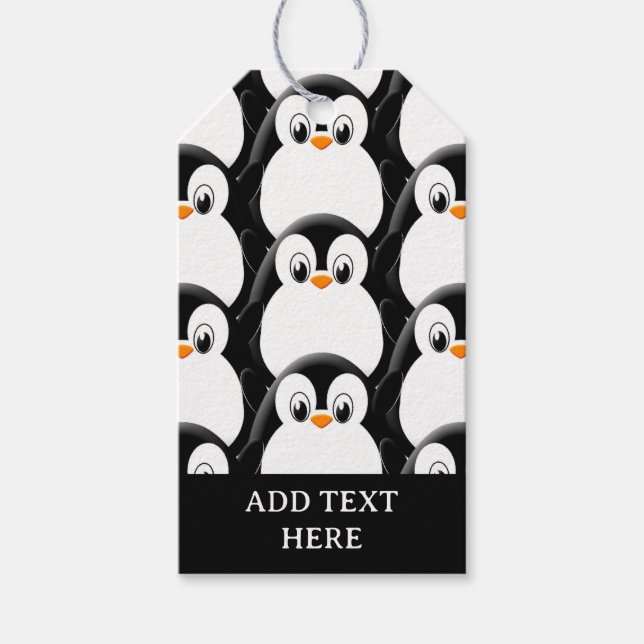 Niedlicher Pinguin-Pinguin Geschenkanhänger (Vorderseite)