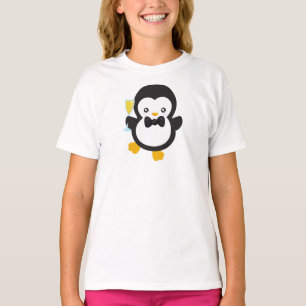 Niedlicher Pinguin, Pinguin mit Champagner, Party T-Shirt